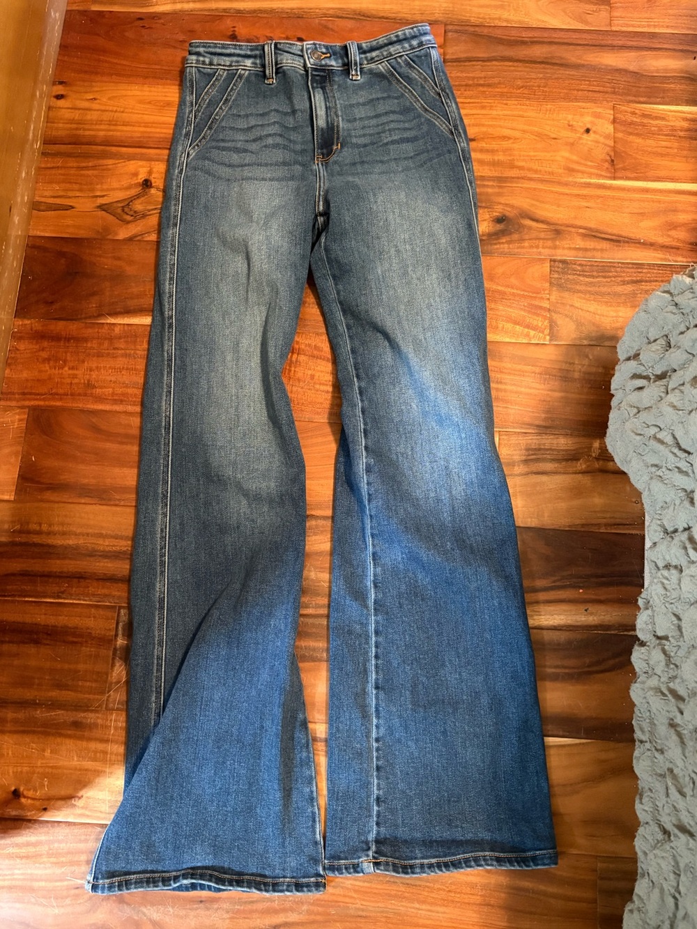 KanCan Flare Jeans 7/27 High Rise Bell Bottom Western Boho Medium Wash (874)